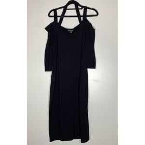 New Bold Elements Cut to Curve Black Cold Shoulder Dress Women's Size Large